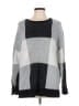 Elle Checkered-gingham Gray Pullover Sweater Size L - photo 1