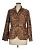 Coldwater Creek 100% Polyester Paisley Brown Blazer Size 14 - photo 1