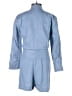 Karina Grimaldi 100% Linen Solid Blue Romper Size S - photo 2
