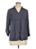 Iz Byer 100% Polyester Stripes Blue 3/4 Sleeve Blouse Size L - photo 1