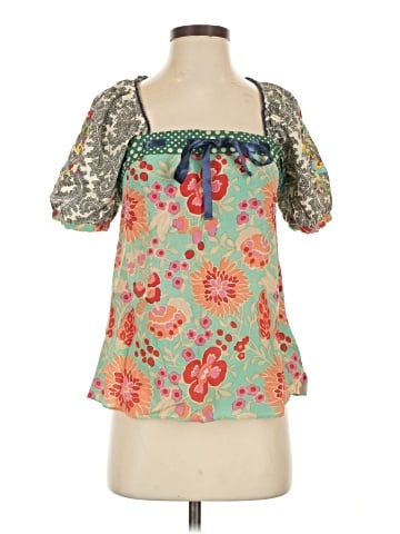 Fei Short Sleeve Silk Top (view 1)