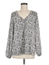 Ann Taylor LOFT Outlet 100% Polyester Gray Long Sleeve Blouse Size M - photo 1