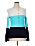 August Silk Color Block Blue Cardigan Size XL - photo 1