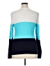 August Silk Color Block Blue Cardigan Size XL - photo 2