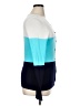 August Silk Color Block Blue Cardigan Size XL - photo 4