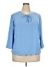 Talbots 100% Polyester Blue 3/4 Sleeve Blouse Size 0X - photo 1