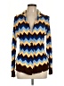 M Missoni Chevron-herringbone Brown Long Sleeve Blouse Size M - photo 1