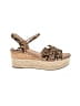 Fergalicious Animal Print Tan Wedges Size 7 1/2 - photo 1