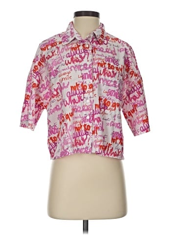 Stradivarius 3/4 Sleeve Button-Down Shirt (view 1)