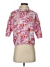 Stradivarius Print Pink 3/4 Sleeve Button-Down Shirt Size S - photo 1