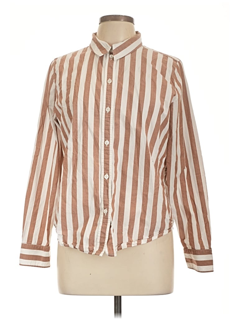 Pre-owned Clare V Long Sleeve Blouse In Brown