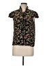 Marc Jacobs 100% Silk Floral Black Short Sleeve Silk Top Size 6 - photo 1