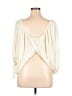 Free People 100% Polyester Solid Ivory 3/4 Sleeve Blouse Size XL - photo 2