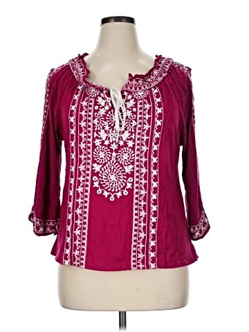 INC International Concepts 3/4 Sleeve Blouse (view 1)