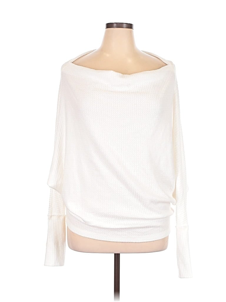 Pre-owned Elan Pullover Sweater In White