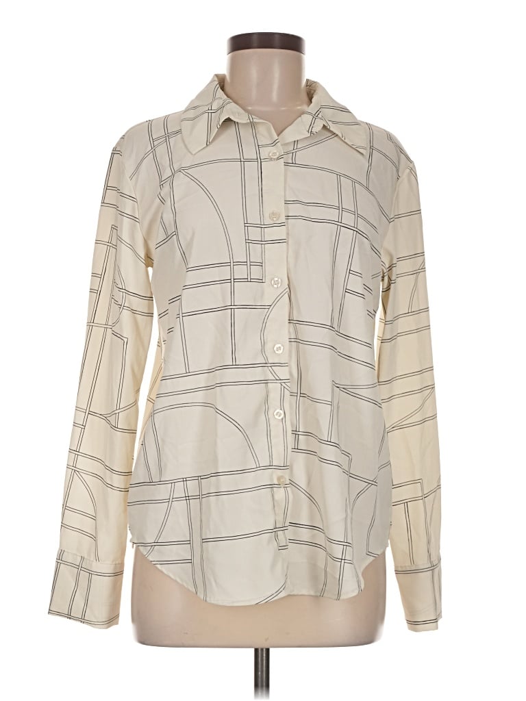 Pre-owned The Workshop Long Sleeve Blouse In Ivory