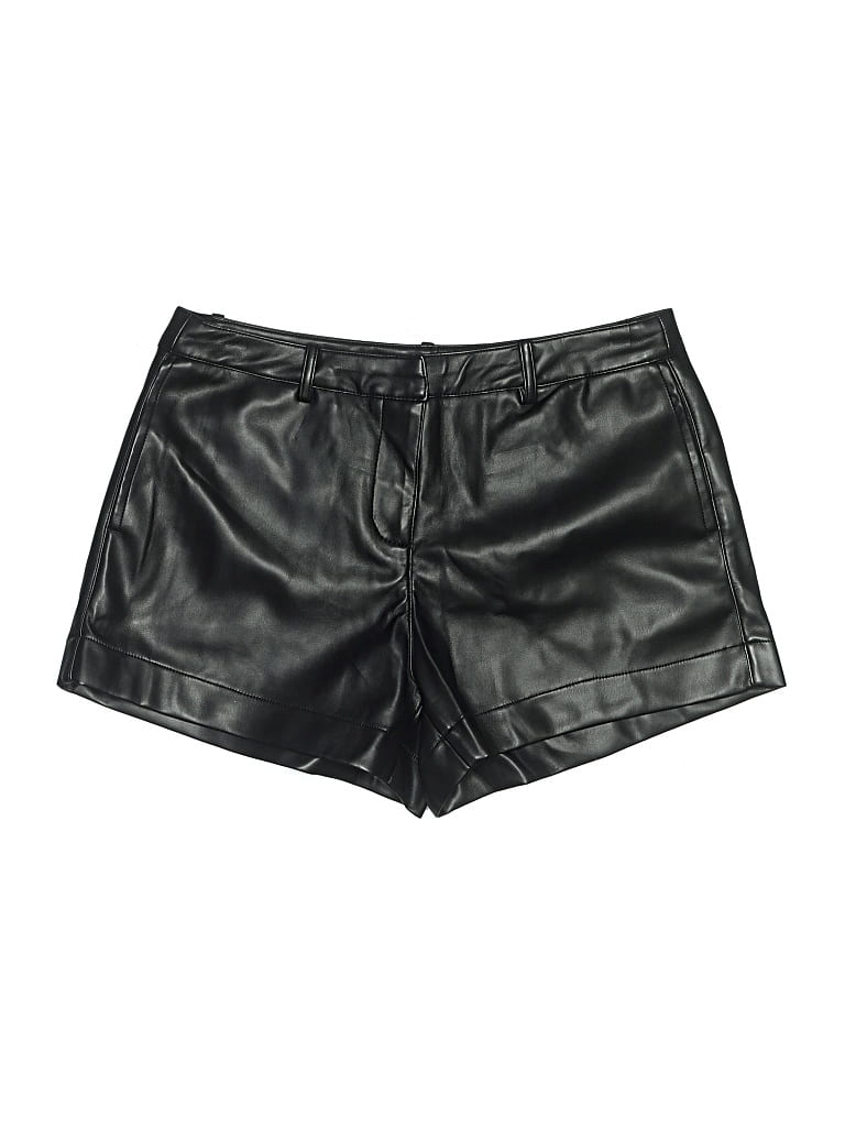 Pre-owned Sndys Faux Leather Shorts In Black