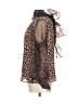 Fate 100% Polyester Animal Print Brown 3/4 Sleeve Blouse Size L - photo 5