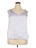 Ann Taylor LOFT 100% Polyester Silver Sleeveless Blouse Size XXL - photo 1