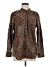Lands' End Animal Print Brown Long Sleeve Blouse Size M - photo 1