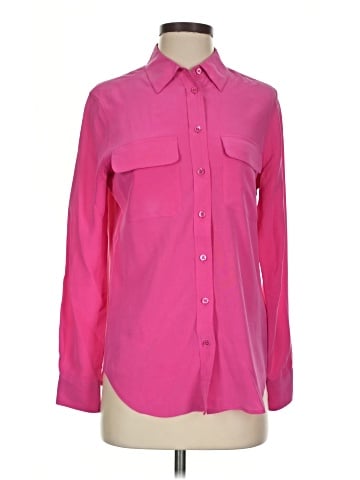 Equipment Long Sleeve Silk Top (view 1)