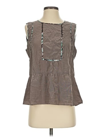 BCBGMAXAZRIA Sleeveless Silk Top (view 1)