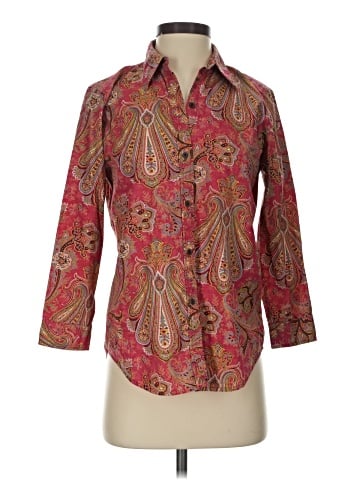 Chaps 3/4 Sleeve Button-Down Shirt (view 1)