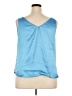 Ann Taylor LOFT 100% Polyester Blue Sleeveless Blouse Size XXL - photo 2