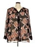Liz Claiborne 100% Polyester Paisley Brown Long Sleeve Blouse Size 3X - photo 1