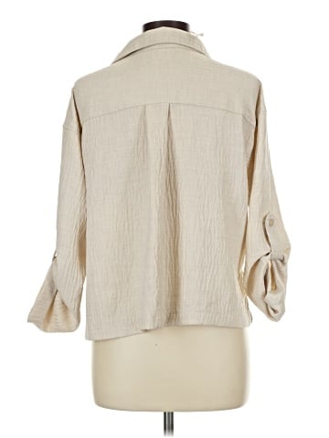 Max Studio 3/4 Sleeve Button-Down Shirt (view 2)