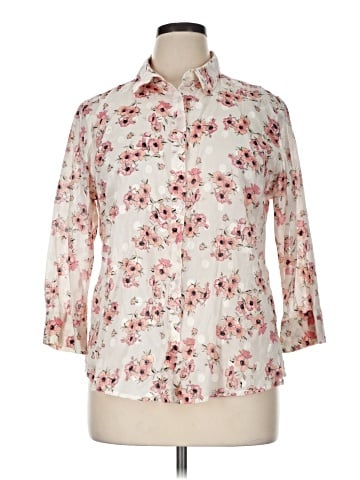 Van Heusen 3/4 Sleeve Button-Down Shirt (view 1)