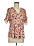 Dolan 100% Polyester Floral Pink Short Sleeve Blouse Size M - photo 1