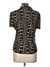Worthington Animal Print Black Short Sleeve Blouse Size L - photo 2
