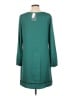 Ann Taylor LOFT 100% Polyester Solid Teal Casual Dress Size 12 - photo 2