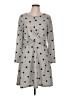 Papillon Polka Dots Gray Casual Dress Size L - photo 1