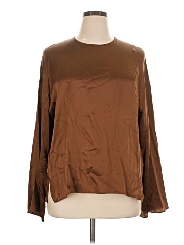 Vince. Long Sleeve Silk Top (view 1)
