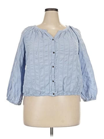 a.n.a. A New Approach 3/4 Sleeve Button-Down Shirt (view 1)