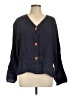 Flax 100% Linen Blue 3/4 Sleeve Blouse Size 10 (M) - photo 1