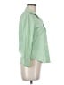 Theory 100% Cotton Stripes Green 3/4 Sleeve Button-Down Shirt Size M - photo 4