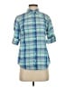 L.L.Bean Plaid Blue 3/4 Sleeve Button-Down Shirt Size XS - photo 1