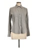 Theory Stripes Gray Long Sleeve Blouse Size L - photo 1