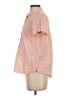 L.L.Bean 100% Cotton Checkered-gingham Pink Orange Short Sleeve Blouse Size XS - photo 5