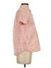 L.L.Bean 100% Cotton Checkered-gingham Pink Orange Short Sleeve Blouse Size XS - photo 4