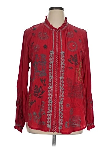 Johnny Was Long Sleeve Silk Top (view 1)