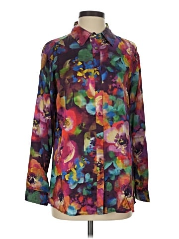 Johnny Was Long Sleeve Silk Top (view 1)