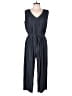 Purejill Stripes Blue Jumpsuit Size Lg Petite - photo 1