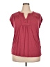 Daniel Rainn Burgundy Short Sleeve Blouse Size XXL - photo 1