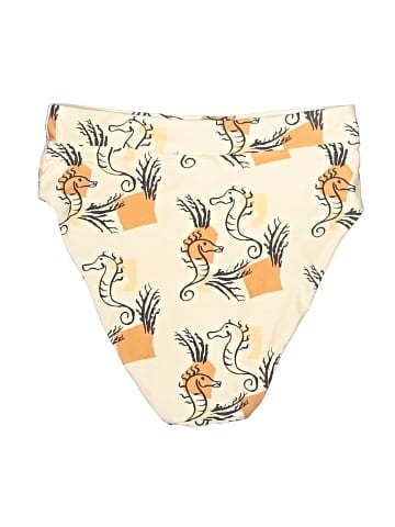 Madewell Madewell Second Wave High-Cut Bikini Bottom in Seahorse Sketch (view 2)