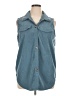 Unbranded 100% Polyester Teal Denim Vest Size XL - photo 1