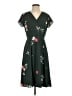 Ann Taylor 100% Polyester Floral Green Casual Dress Size 2 - photo 1